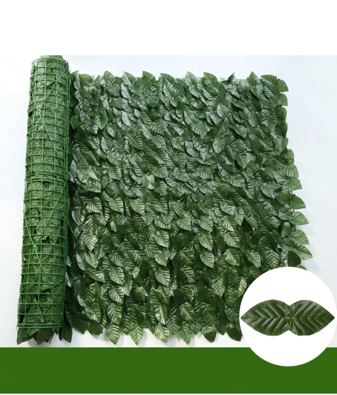 Artificial Ivy Decorative Fence,1m x 3m Artificial Ivy Privacy Fence Screen，Green Artificial Hedges Fence and Artificial Leaf Garden Screen Privacy Hedging Wall for Balcony, Garden, Outdoor Decoration