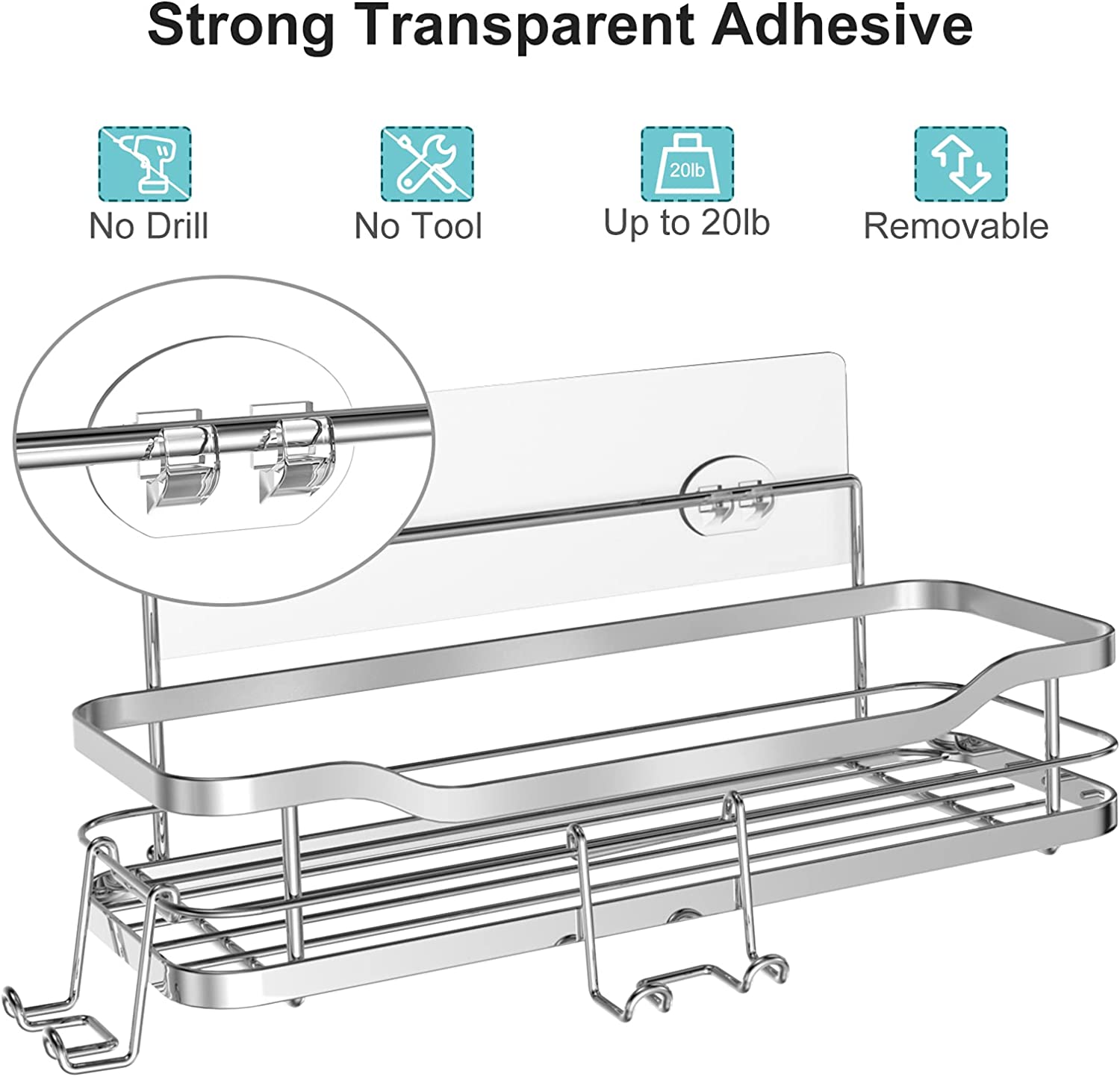 Shower Caddy Black, Shower Shelf