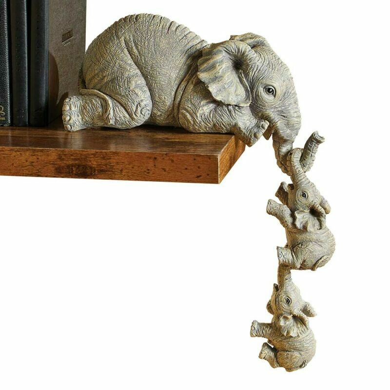 Elephant Shelf Ornament Sculptures