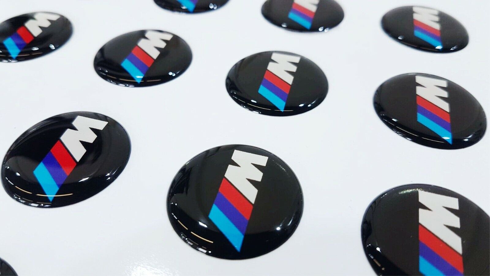 M-Sport BMW Emblem Multimedia Control Domed Sticker Badge Decal 3D Sticker 29mm