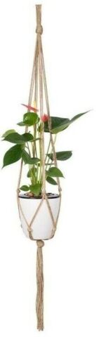 Hand Made Macramé Plant Hanger Pot Holder Hanging Jute Rope 90cm Vintage