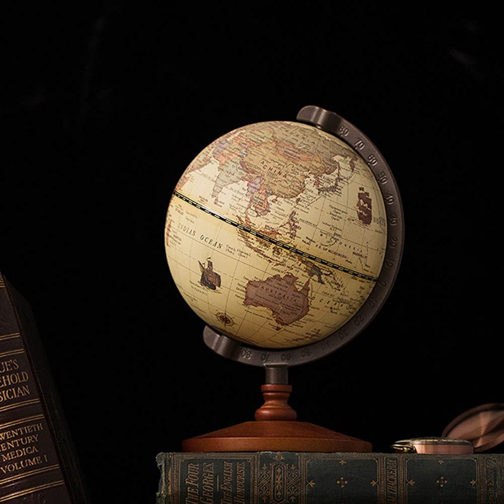 Antique Geographic Globes with A Wood Base