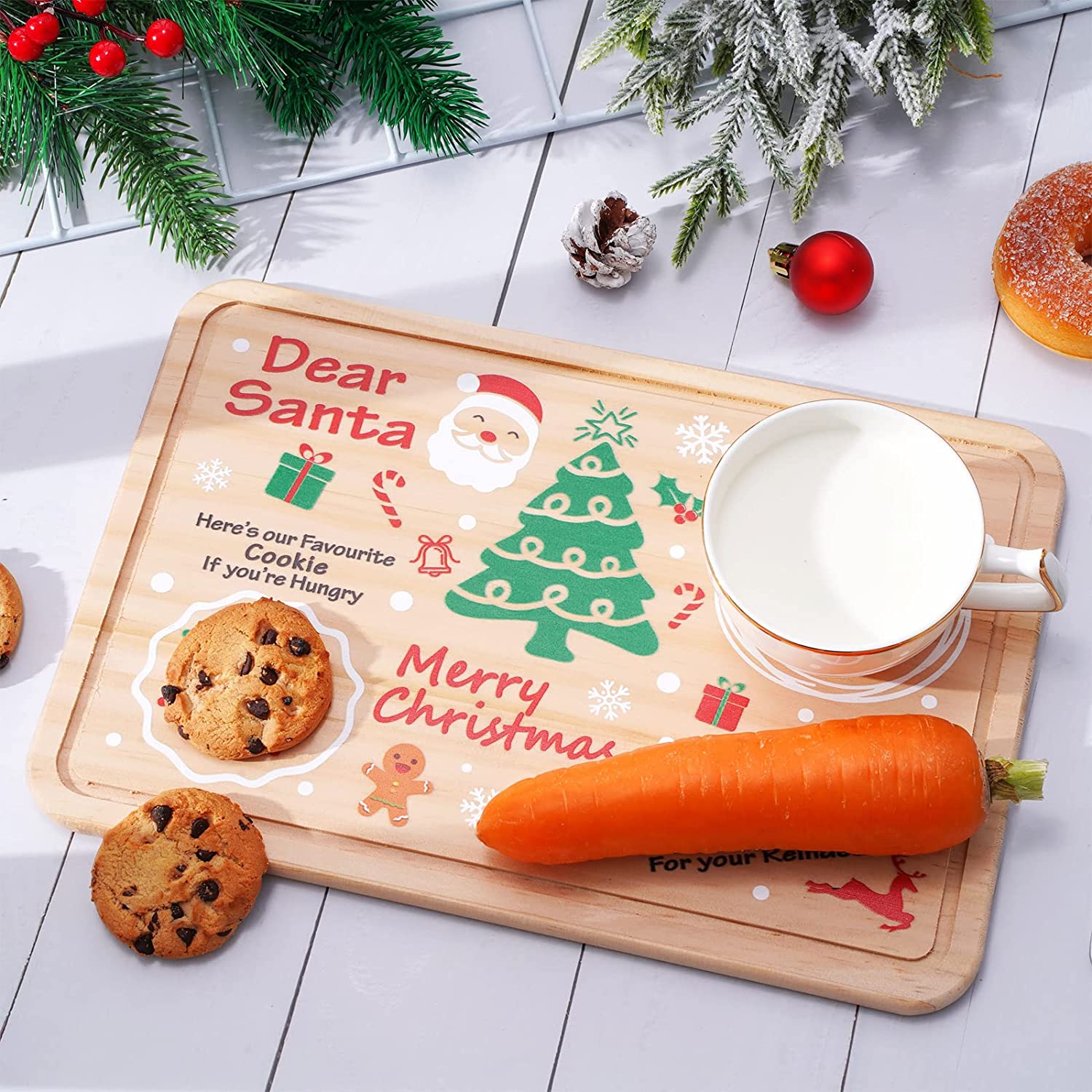 Santa Cookie Plate Rectangle