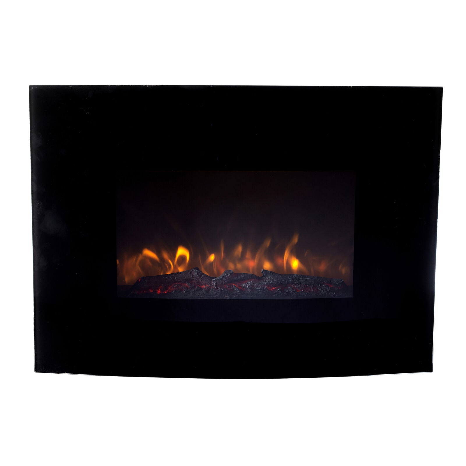 Electric Fireplace Curved Wall Fire Fan Assist Heater LED Display