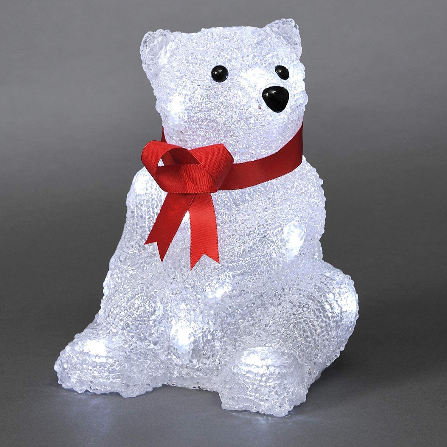 Acrylic Sitting Polar Bear - 16 LEDs - 18cm high