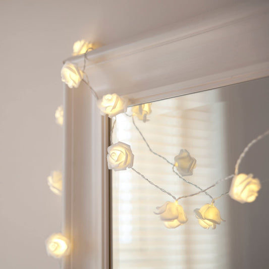 White Rose String Fairy Lights