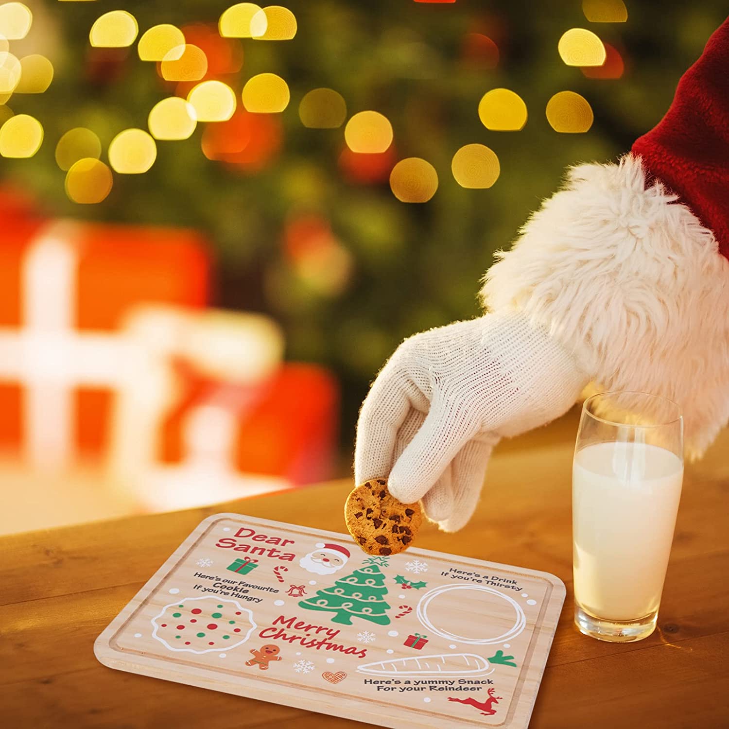 Santa Cookie Plate Rectangle