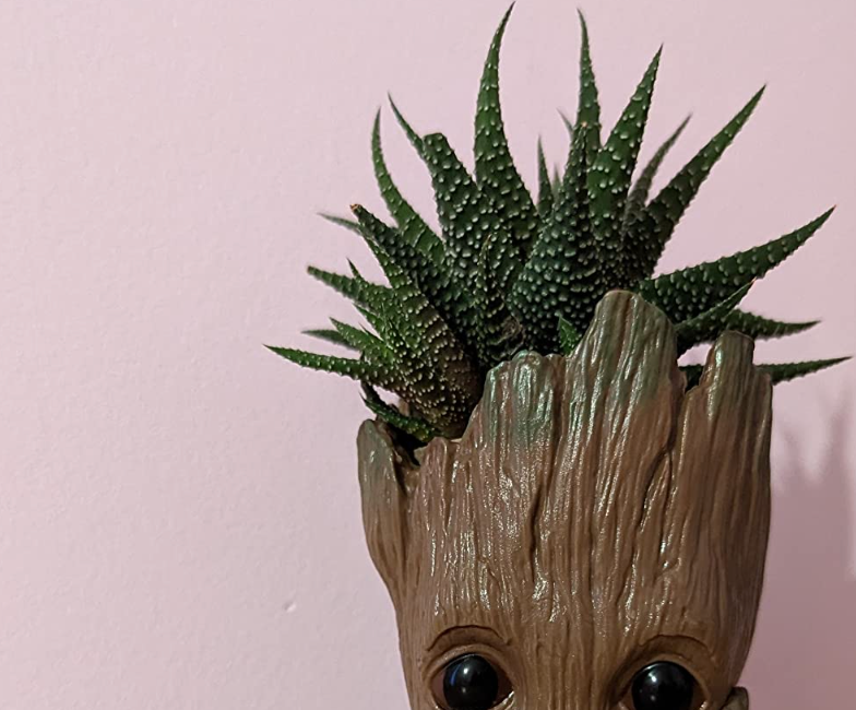 Groot Plant Pot Flowerpot Baby Groot Figures Cute Model, Succulent Planter Cute Green Plants Flower Pot with Hole Groott Pen Holder