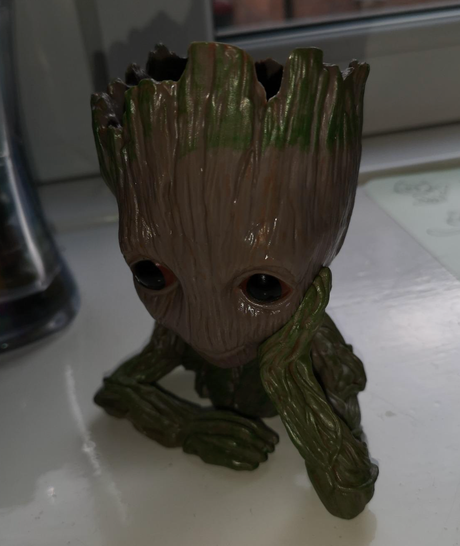 Groot Plant Pot Flowerpot Baby Groot Figures Cute Model, Succulent Planter Cute Green Plants Flower Pot with Hole Groott Pen Holder