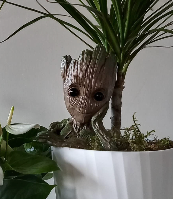 Groot Plant Pot Flowerpot Baby Groot Figures Cute Model, Succulent Planter Cute Green Plants Flower Pot with Hole Groott Pen Holder