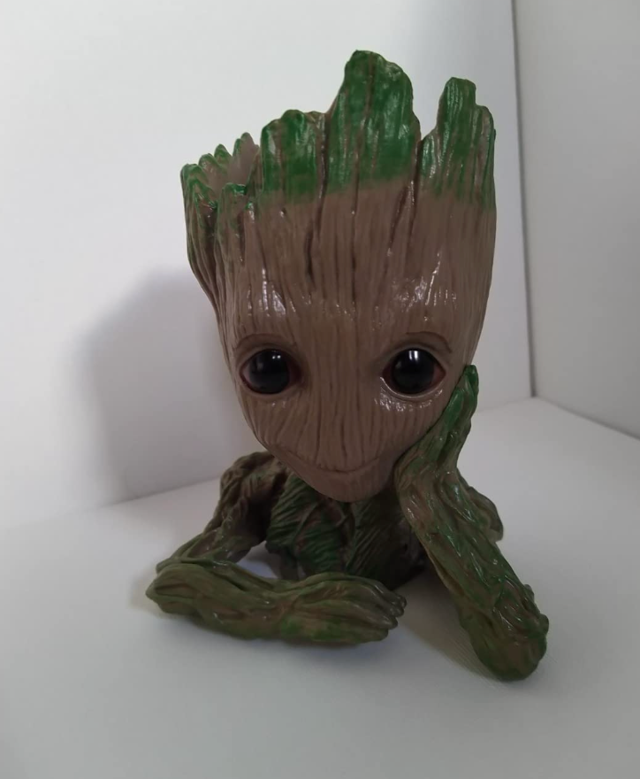 Groot Plant Pot Flowerpot Baby Groot Figures Cute Model, Succulent Planter Cute Green Plants Flower Pot with Hole Groott Pen Holder