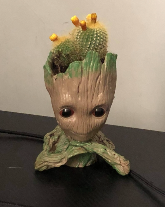 Groot Plant Pot Flowerpot Baby Groot Figures Cute Model, Succulent Planter Cute Green Plants Flower Pot with Hole Groott Pen Holder