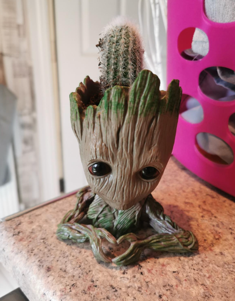 Groot Plant Pot Flowerpot Baby Groot Figures Cute Model, Succulent Planter Cute Green Plants Flower Pot with Hole Groott Pen Holder