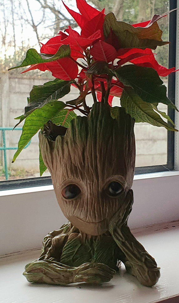 Groot Plant Pot Flowerpot Baby Groot Figures Cute Model, Succulent Planter Cute Green Plants Flower Pot with Hole Groott Pen Holder