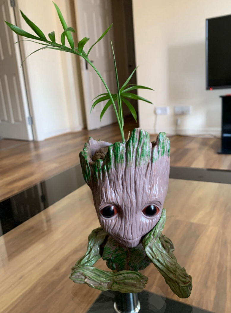 Groot Plant Pot Flowerpot Baby Groot Figures Cute Model, Succulent Planter Cute Green Plants Flower Pot with Hole Groott Pen Holder