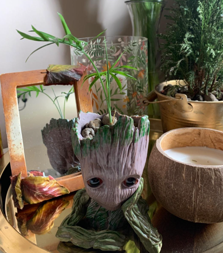 Groot Plant Pot Flowerpot Baby Groot Figures Cute Model, Succulent Planter Cute Green Plants Flower Pot with Hole Groott Pen Holder