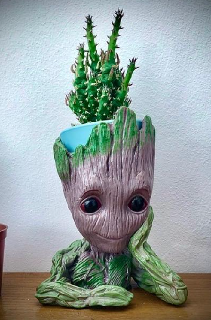 Groot Plant Pot Flowerpot Baby Groot Figures Cute Model, Succulent Planter Cute Green Plants Flower Pot with Hole Groott Pen Holder