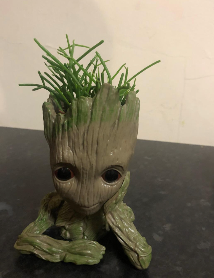 Groot Plant Pot Flowerpot Baby Groot Figures Cute Model, Succulent Planter Cute Green Plants Flower Pot with Hole Groott Pen Holder