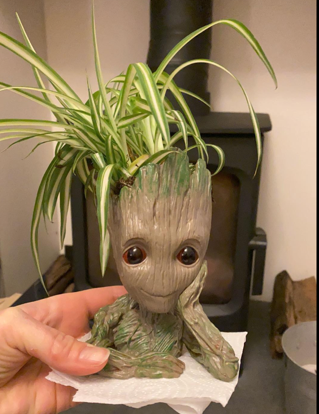 Groot Plant Pot Flowerpot Baby Groot Figures Cute Model, Succulent Planter Cute Green Plants Flower Pot with Hole Groott Pen Holder