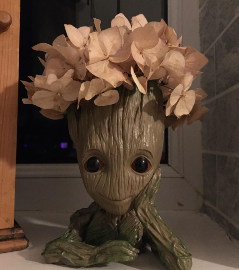 Groot Plant Pot Flowerpot Baby Groot Figures Cute Model, Succulent Planter Cute Green Plants Flower Pot with Hole Groott Pen Holder