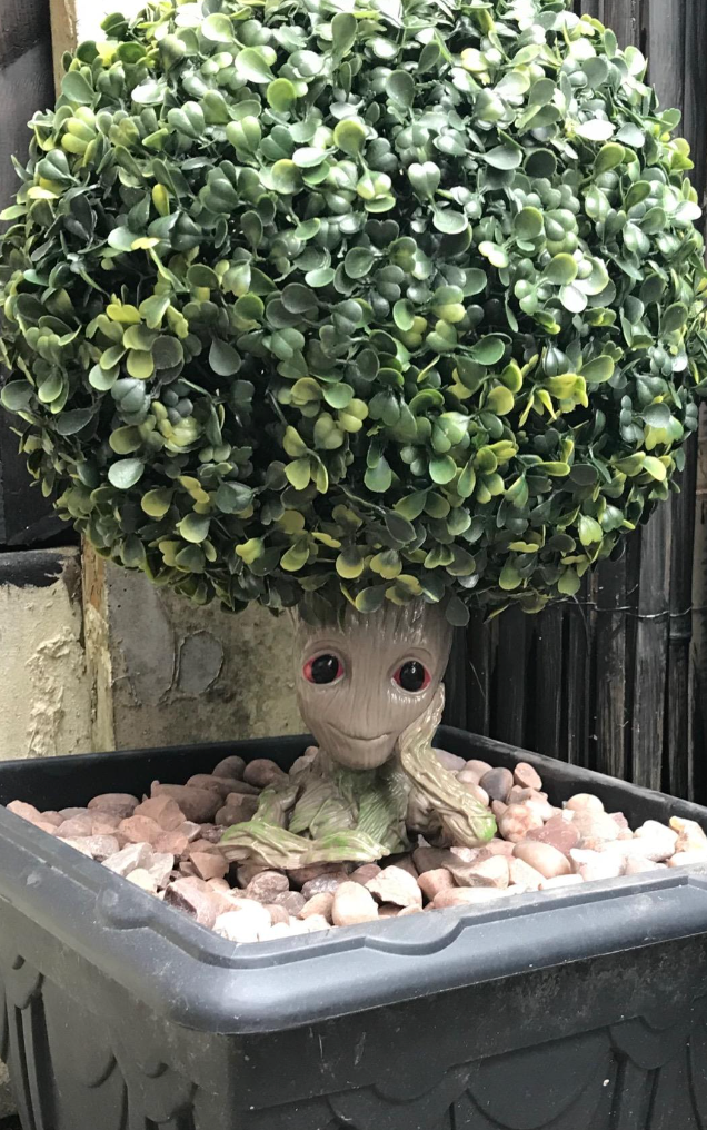 Groot Plant Pot Flowerpot Baby Groot Figures Cute Model, Succulent Planter Cute Green Plants Flower Pot with Hole Groott Pen Holder