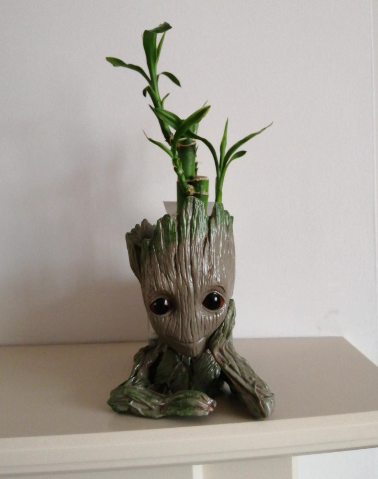 Groot Plant Pot Flowerpot Baby Groot Figures Cute Model, Succulent Planter Cute Green Plants Flower Pot with Hole Groott Pen Holder