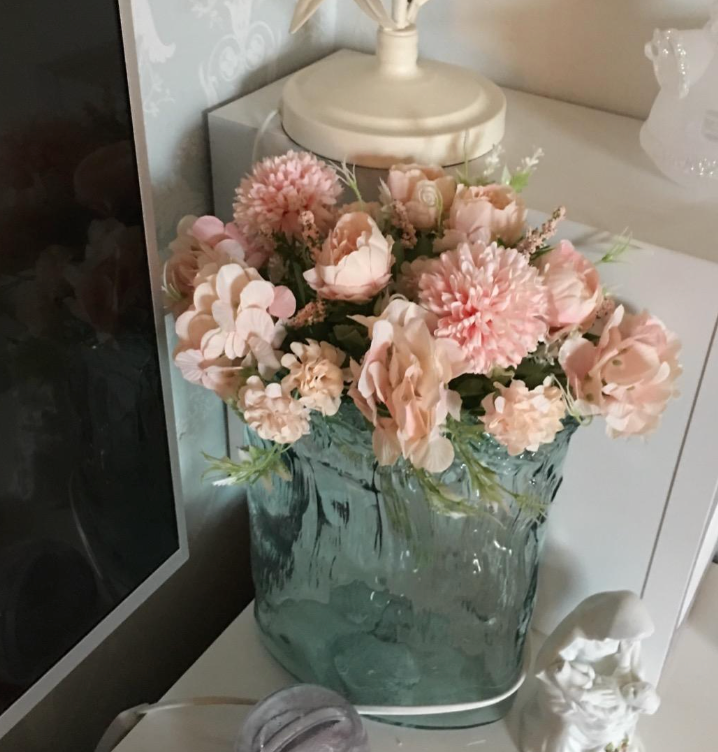 Artificial Flowers, Fake Peony Silk Hydrangea Bouquet Decor Plastic Carnations Realistic Flower Arrangements Wedding Decoration Table Centerpieces(Light Pink)