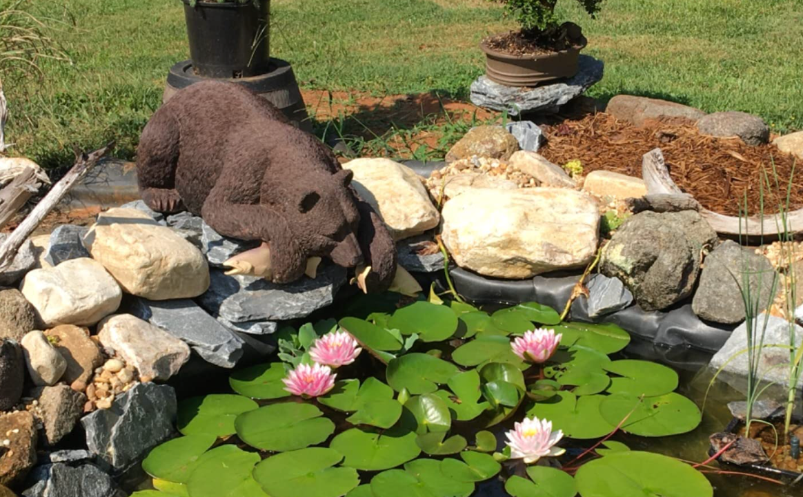 Catch of the Day Bear Fishing Outdoor Garden Pond Statue, Polyresin, 84 cm