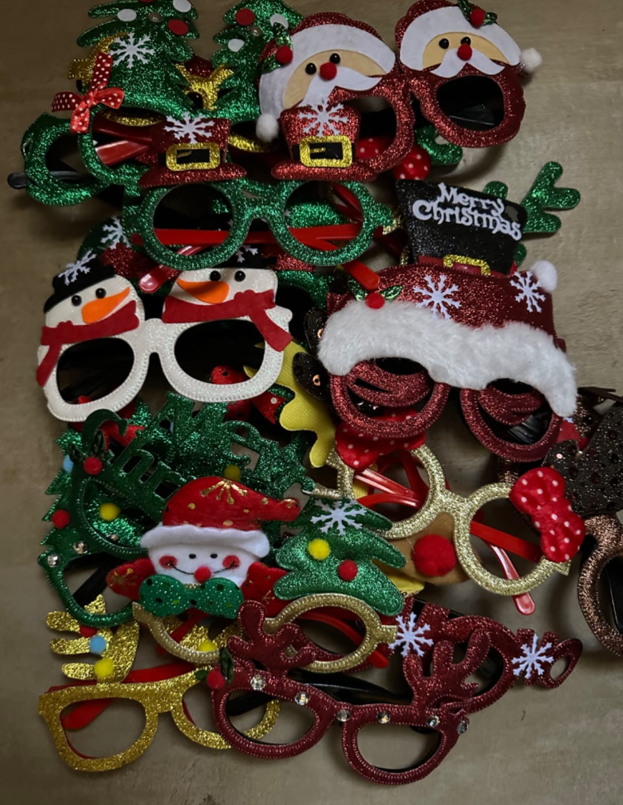 20 Styles Christmas Party Glasses Frames Christmas Decoration Eyeglasses Xmas Costume Glasses Frame for Holiday Favors