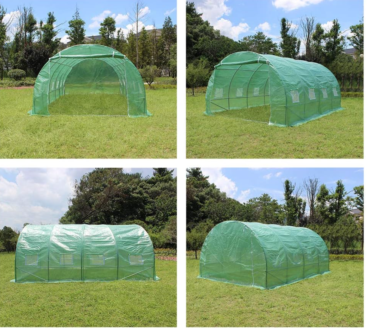 Polytunnel Greenhouse 4x3x2m Poly Tunnels Gardening Walk In Pollytunnel Tent with Steel Frame