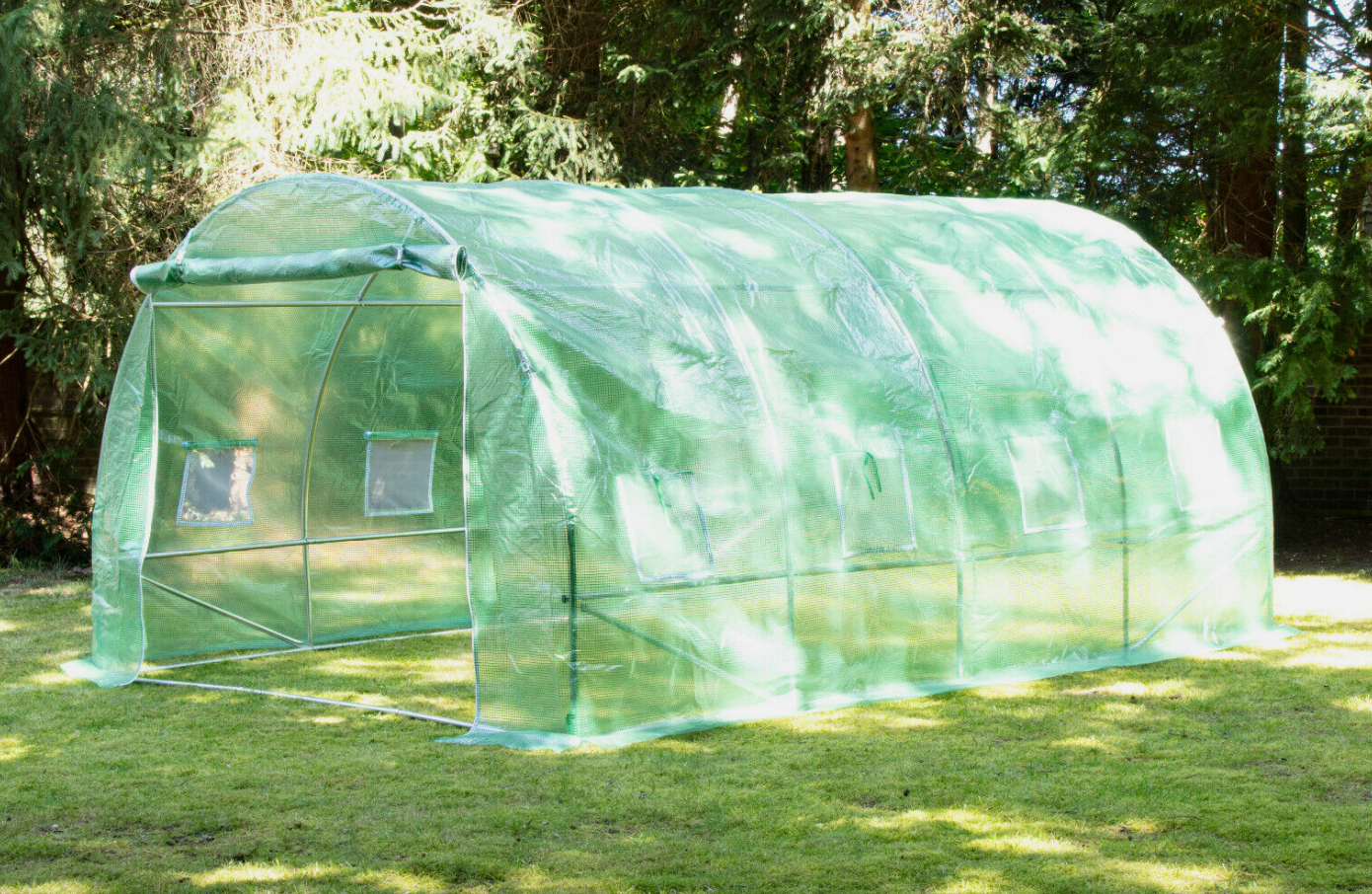 Polytunnel Greenhouse Poly Tunnel 3 x 4m  25mm Galvanised Frame