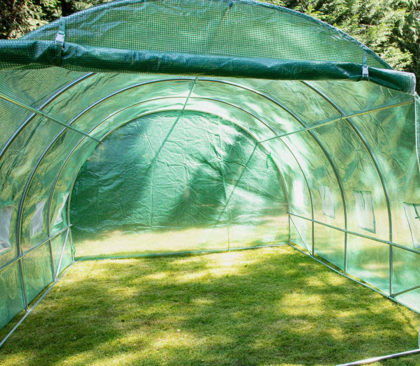 Polytunnel Greenhouse Poly Tunnel 3 x 4m  25mm Galvanised Frame