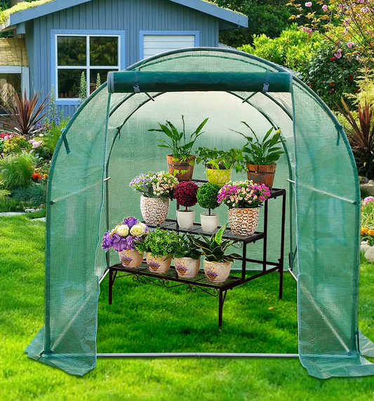 Walk-in Greenhouse Galvanised Frame Polly Tunnel Patio Garden Outdoor Polytunnel 4m x 3m