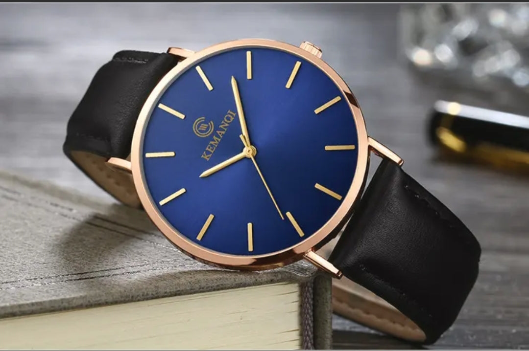 Luxury New Ultra Thin Slim Leather Fashion Men Quartz Wrist Watch