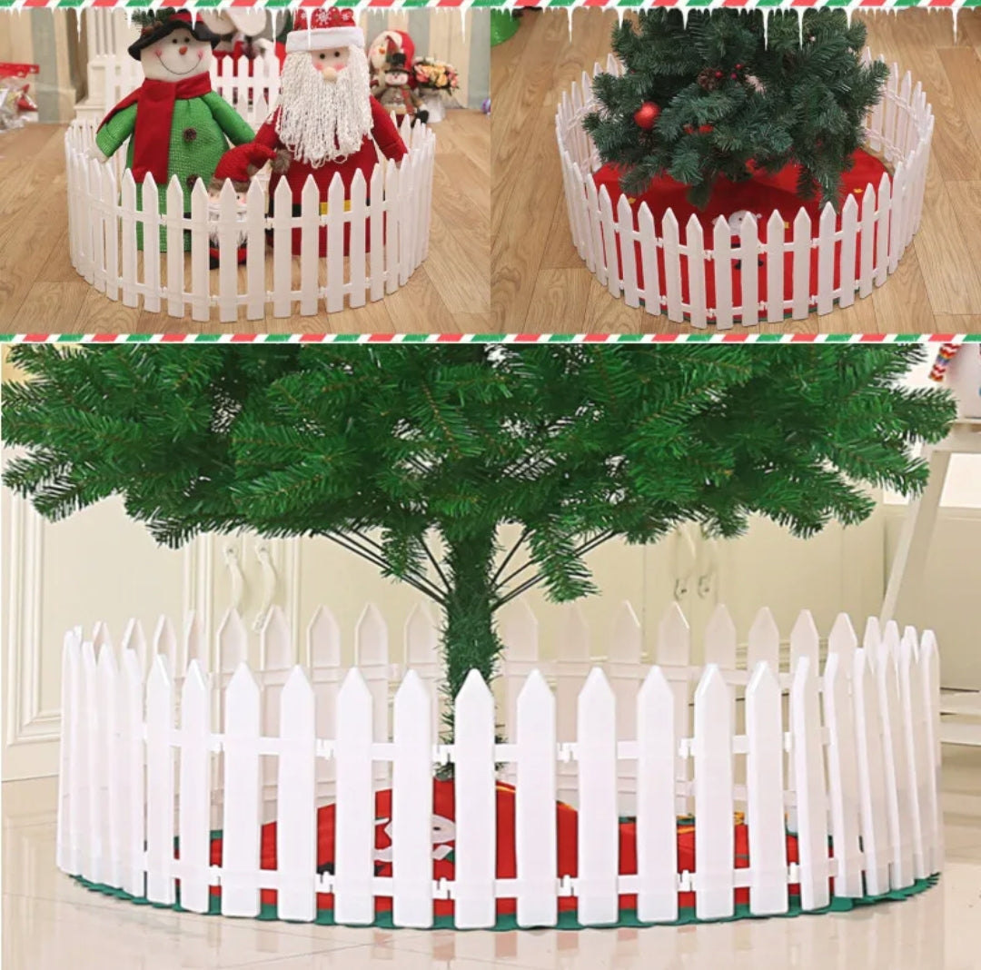 25Pc Christmas Xmas Tree Picket Fence Garden Fencing Lawn Home Yard Border UK