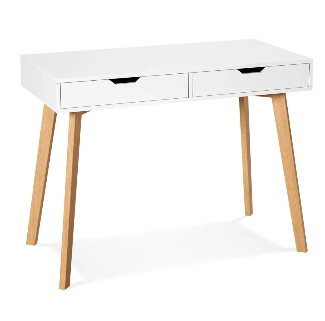 Wooden Computer Desk Dressing Table Home Office Study Bedroom With Drawers White