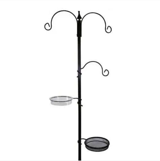 BIRD FEEDING STATION BLACK METAL BATH TABLE SEED TRAY HANGING FEEDERS ALLPURPOSE