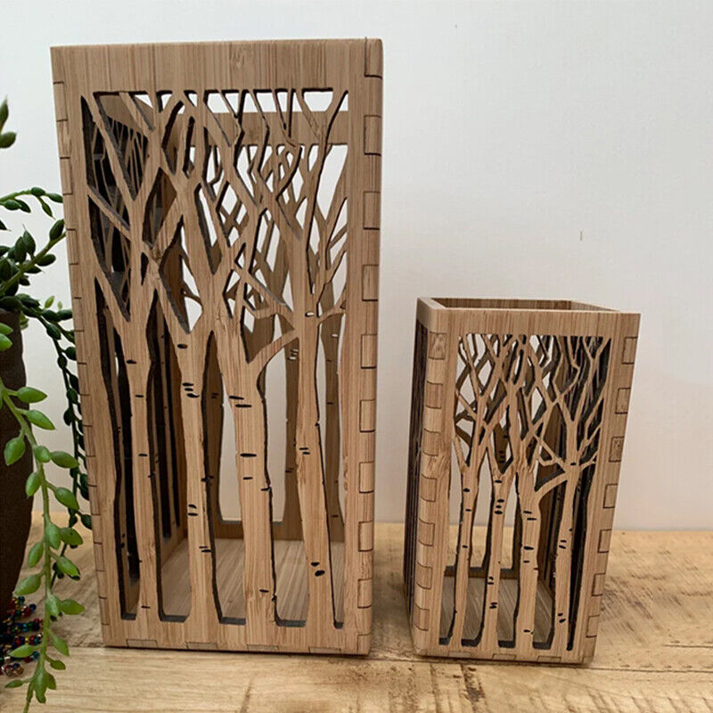 Bamboo Forest Tree Tea Light Lantern Candle Holder