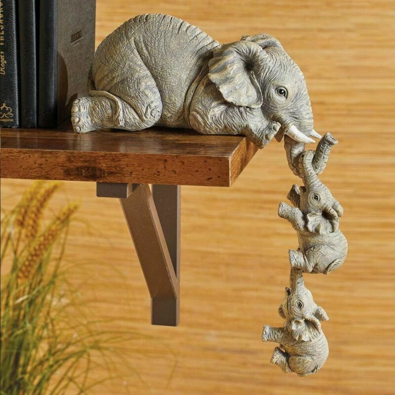 Elephant Shelf Ornament Sculptures