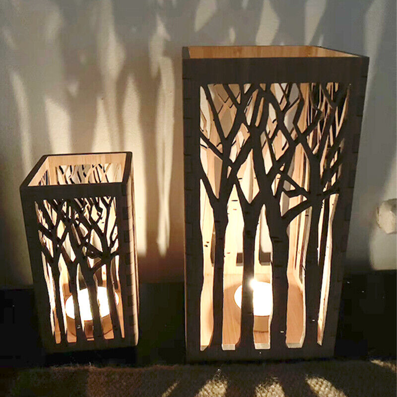 Bamboo Forest Tree Tea Light Lantern Candle Holder