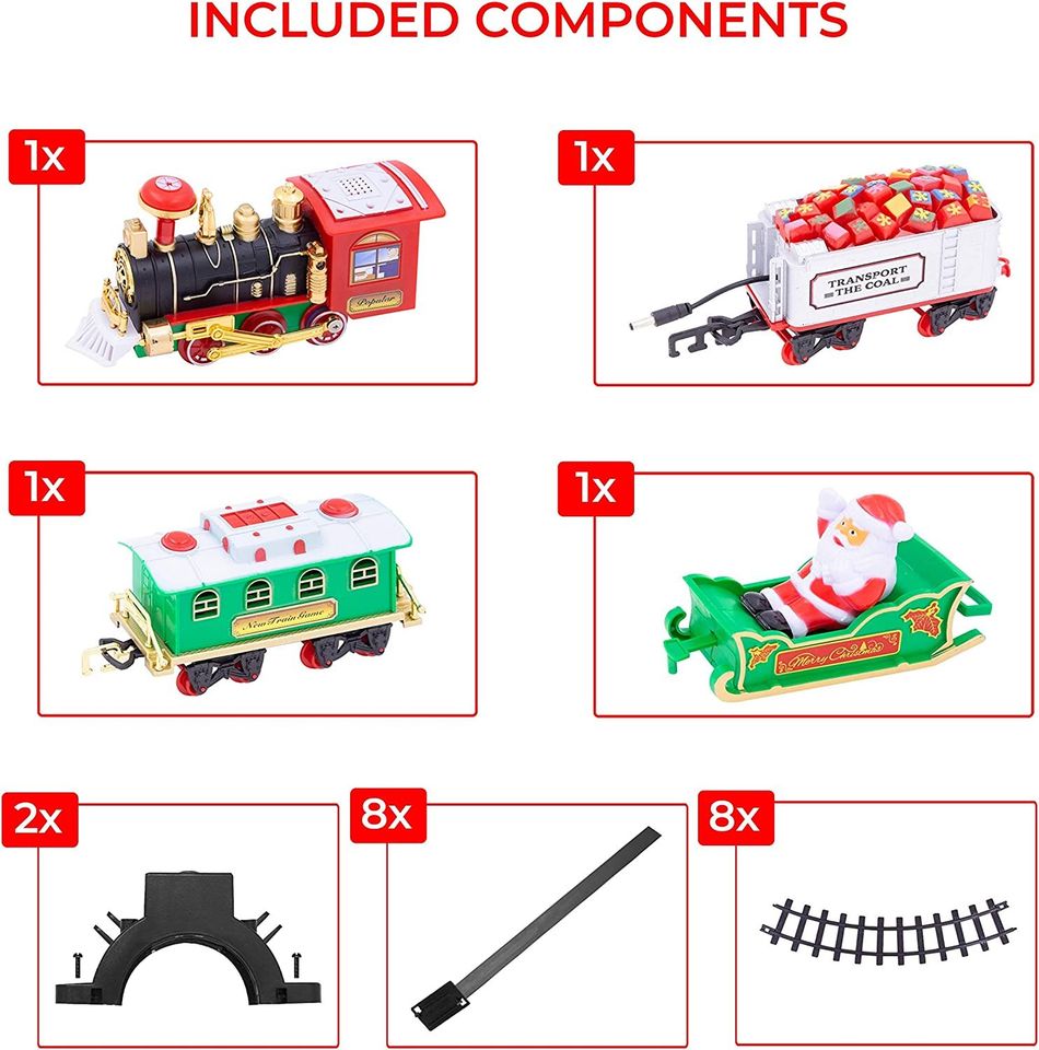 The Christmas Workshop 70129 Christmas Tree Train Set / Attaches To Your Tree / 89cm Diameter /