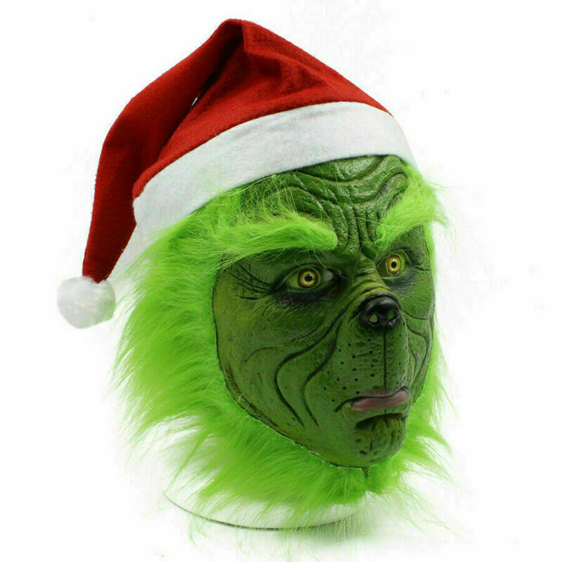 The Grinch Mask Xmas Party Cosplay Christmas Santa Fancy Dress Outfits Adults Size