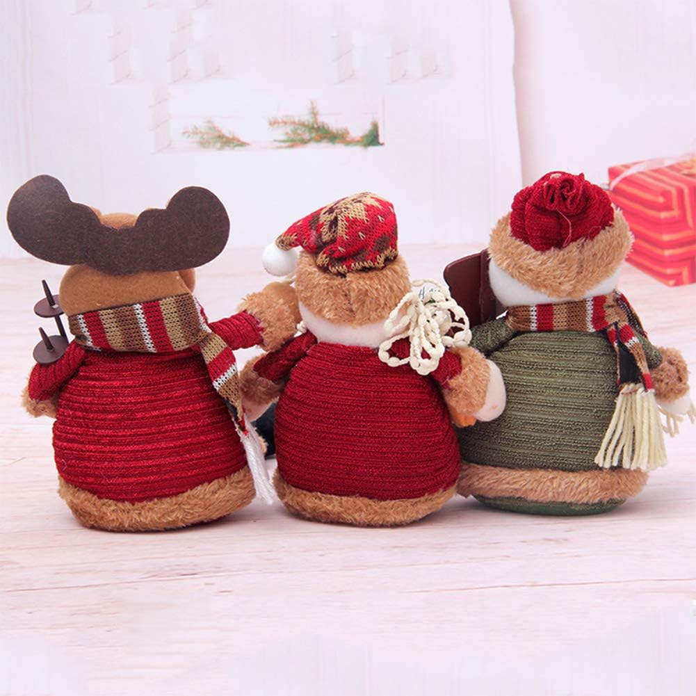 Christmas Plush Toy 3PCS/Set Super Cute Long Leg Sitting Santa Clause Snowman Reindeer Doll Christmas Ornaments Christmas Tree Topper Xmas Ornaments for Christmas Tree Pendant Holiday Party Home Decor