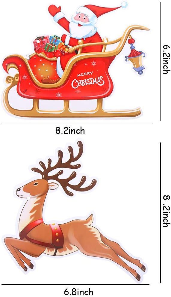 Christmas Reindeer Bunting, Santa Sleigh Banners for Party Decoration