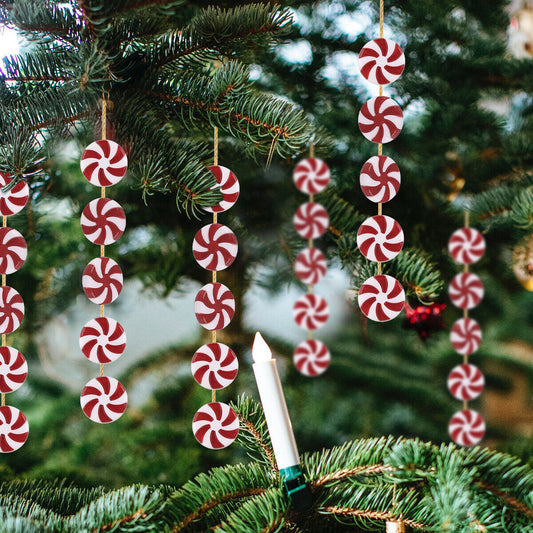 10 x 3D Christmas Candy Cane Pendant Hanging Ornament Xmas Tree Party Decoration