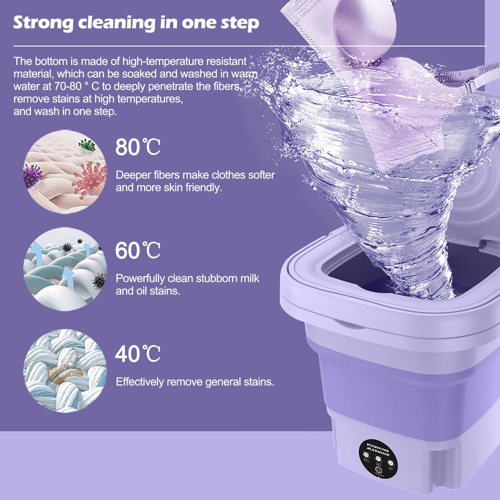 Portable Washing Machine Mini Washer Foldable Washer and Spin Dryer Small Travel