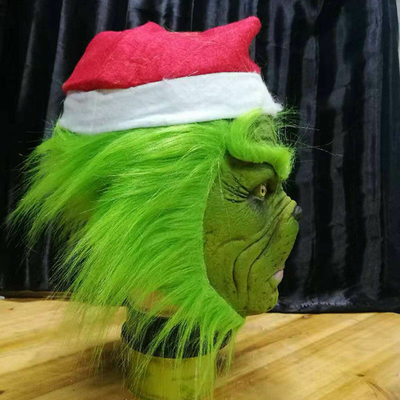 The Grinch Mask Xmas Party Cosplay Christmas Santa Fancy Dress Outfits Adults Size