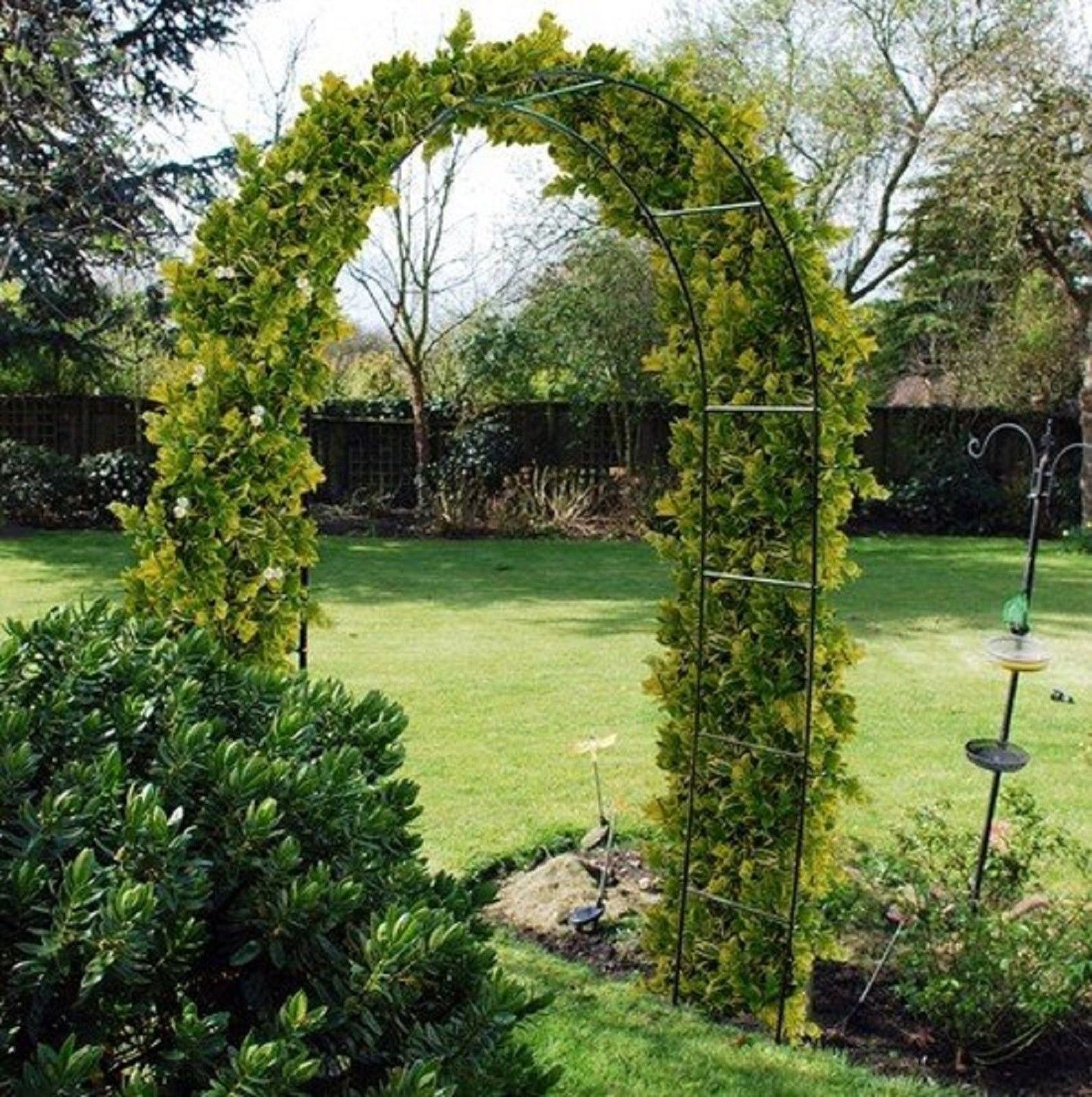 2.4m Metal Trellis Archway Garden Climbing Rose Patio Heavy Duty Black Arch