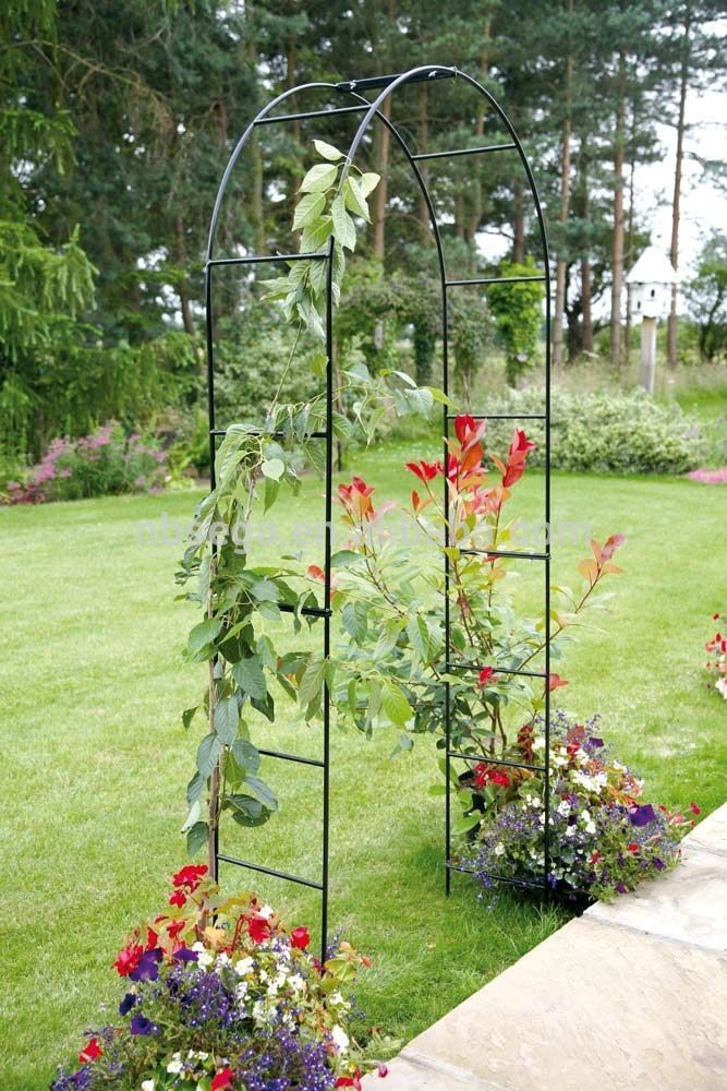 2.4m Metal Trellis Archway Garden Climbing Rose Patio Heavy Duty Black Arch