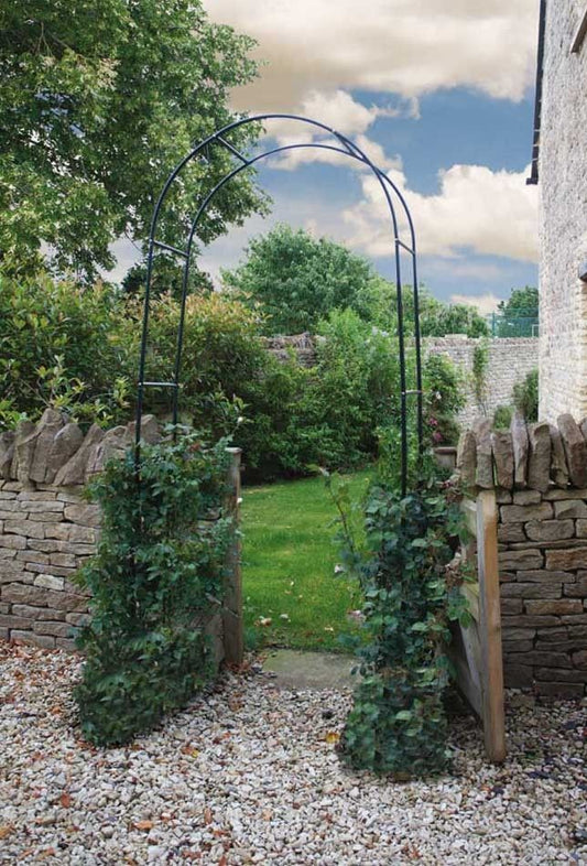 2.4m Metal Trellis Archway Garden Climbing Rose Patio Heavy Duty Black Arch